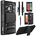 Coolpad Rogue Case, Combo Rugged Shell Cover Holster with Built-in Kickstand and Holster Locking Belt Clip + Circle(TM) Stylus Touch Screen Pen + Screen Protector Black