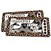 Oxgord 2 pc Leopard Print Plastic License Plate Frame, Orange Brown