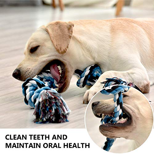 EASTBLUE Dog Rope Toys for Aggressive Chewers 3 Feet 5 Knots