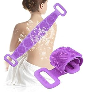 ELEPHANTBOAT® Silicone Body Brush, Easy to Clean, Lathers Well, Eco Friendly, Bath Belt Exfoliating Long Silicone Body…