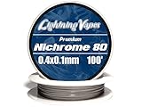 Genuine Lightning Vapes ® 0.4x.01mm Flat Ribbon Nichrome 80 Wire 100''