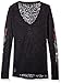 Hot Leathers Skull Bouquet Ladies Burnout Long Sleeve Biker Tee (Black, X-Large)