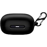 HXFRTYU Case Compatible with Anker Soundcore C30i, Soft Silicone Shockproof Protective Cover with Carabiner Accessories (Black)