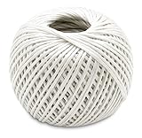 Katzco White - 350 Feet Long Polypropylene Twine Roll - for Industrial, Packaging, Arts and Crafts, Hobby, Gifts, Decoration, Bundling, Gardening, and Home Use