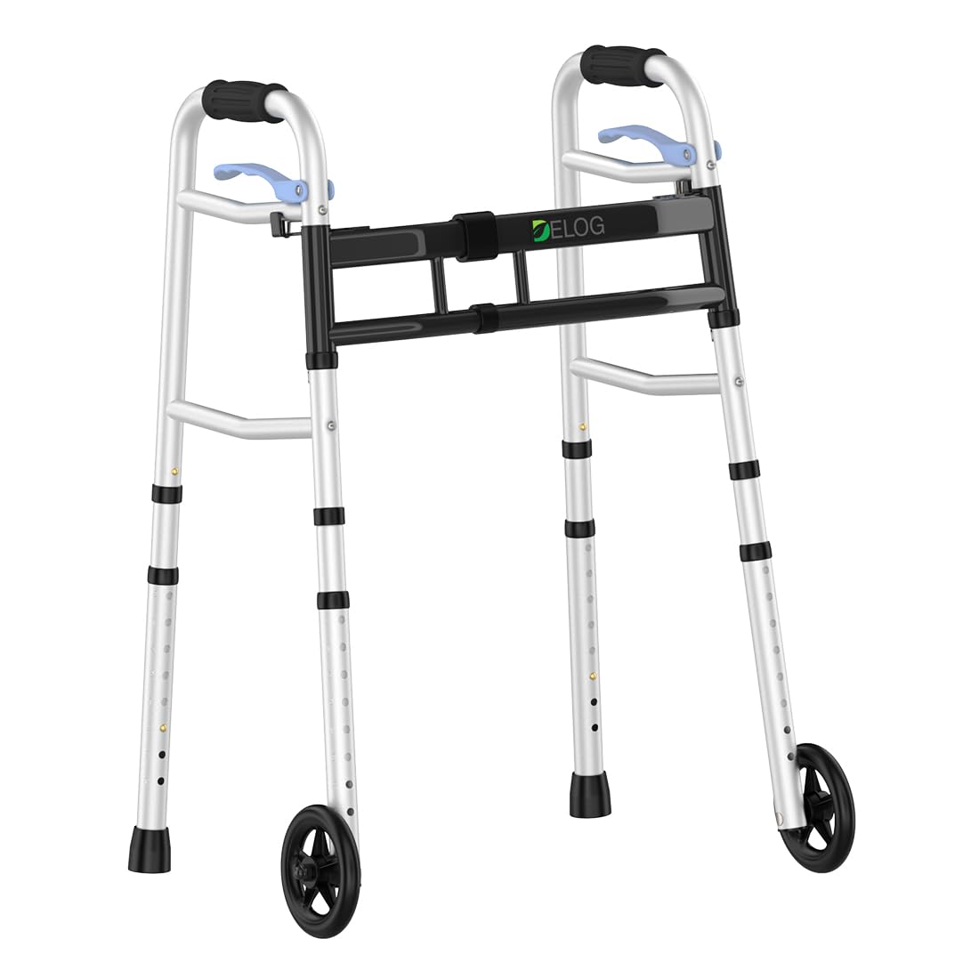 Delog Narrow Walkers for Seniors, Small Walkers for Seniors Tight Spaces Support Up to 350lbs, Standard Walkers for Seniors, Adults (Black)