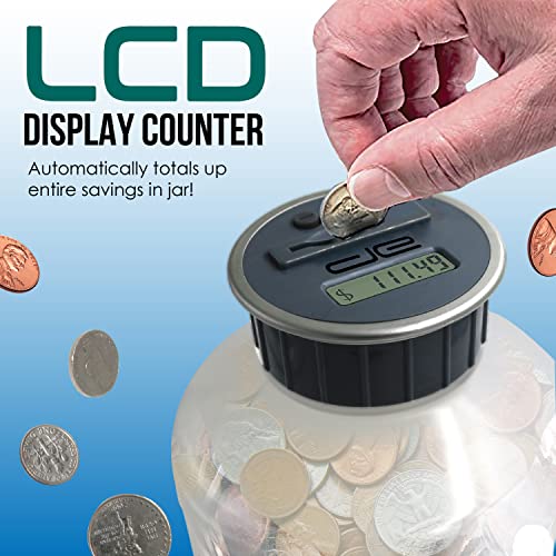 Jumbo Digital Coin Counter Bank Extra Large Savings Jar for Pennies