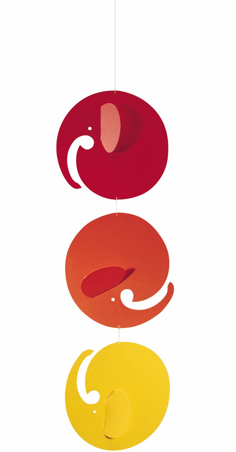 Flensted Rollephants Mobile Steel, Multi-Colour, 42 x 14 cm