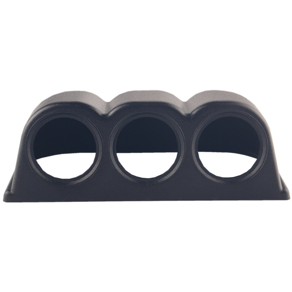 Dewhel Horizontal Black 52mm 3 Hole Triple Dash Mount Gauge Meter Pod Holder
