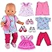 BARWA Handmade 3 Pcs Dresses Clothing and 3 Pairs Shoes Lovely Clothes Costume for 14 to 16 Inch Dolls