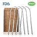 Tongue Scraper Cleaner, 4 Pack Stainless Steel Meta Tongue Scraper - Fresh Breath Rustproof Tongue Cleaner Brush