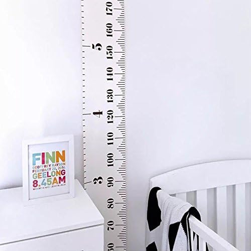 Kids Height Growth Chart Hanging Ruler Roll Up Wood Frame Canvas Height Chart Room Wall Decoration For Girl,Boy(20x200cm / 7.9x79in)