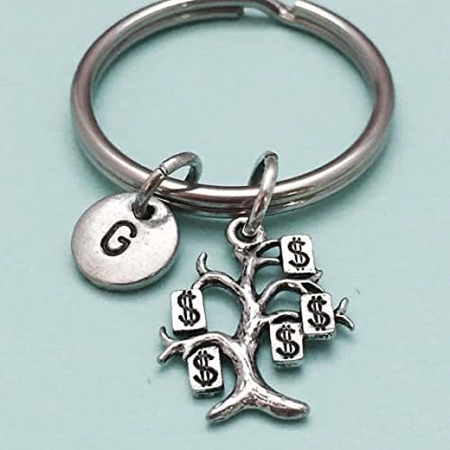 Money tree keychain, money tree charm, tree keychain
