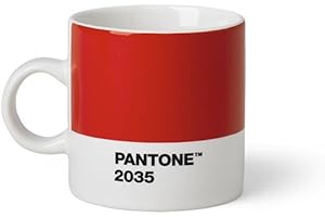 Pantone Espresso, Small Coffee Cup, fine China (Ceramic), 120 ml, red, 2035 C, 1 Count (Pack of 1)