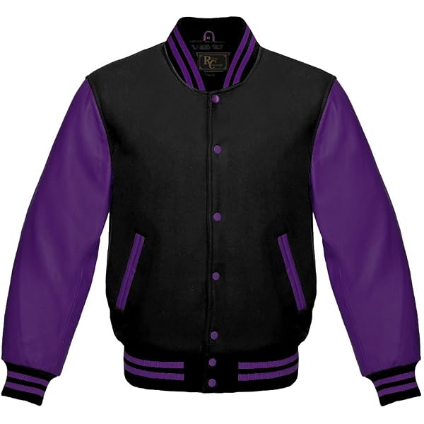 Men's Varsity Baseball Letterman Premium Black Wool Men's Varsity Baseball Letterman Premium Black Wool