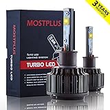 MOSTPLUS 6000K H1 LED Headlight Kit 7600LM Cool White 3 Years Warranty