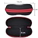 Sunglasses Case, for Everyday Glasses, Sports Eyeglasses & Goggles Fits Standard Size Eyewear, Lightweight, Zipper Closure, -Red - By OptiPlix