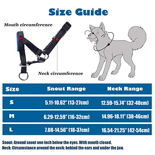 wintchuk Dog Head Collar, Fabric Padded Head Collar for Dogs to Prevent