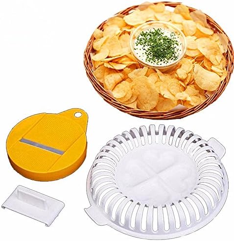 Low Calories Microwave Oven Fat Potato Chips Tray Potato Rack Holder Maker Potato Ships Knife Cooking Tool.(3Pcs/Set)