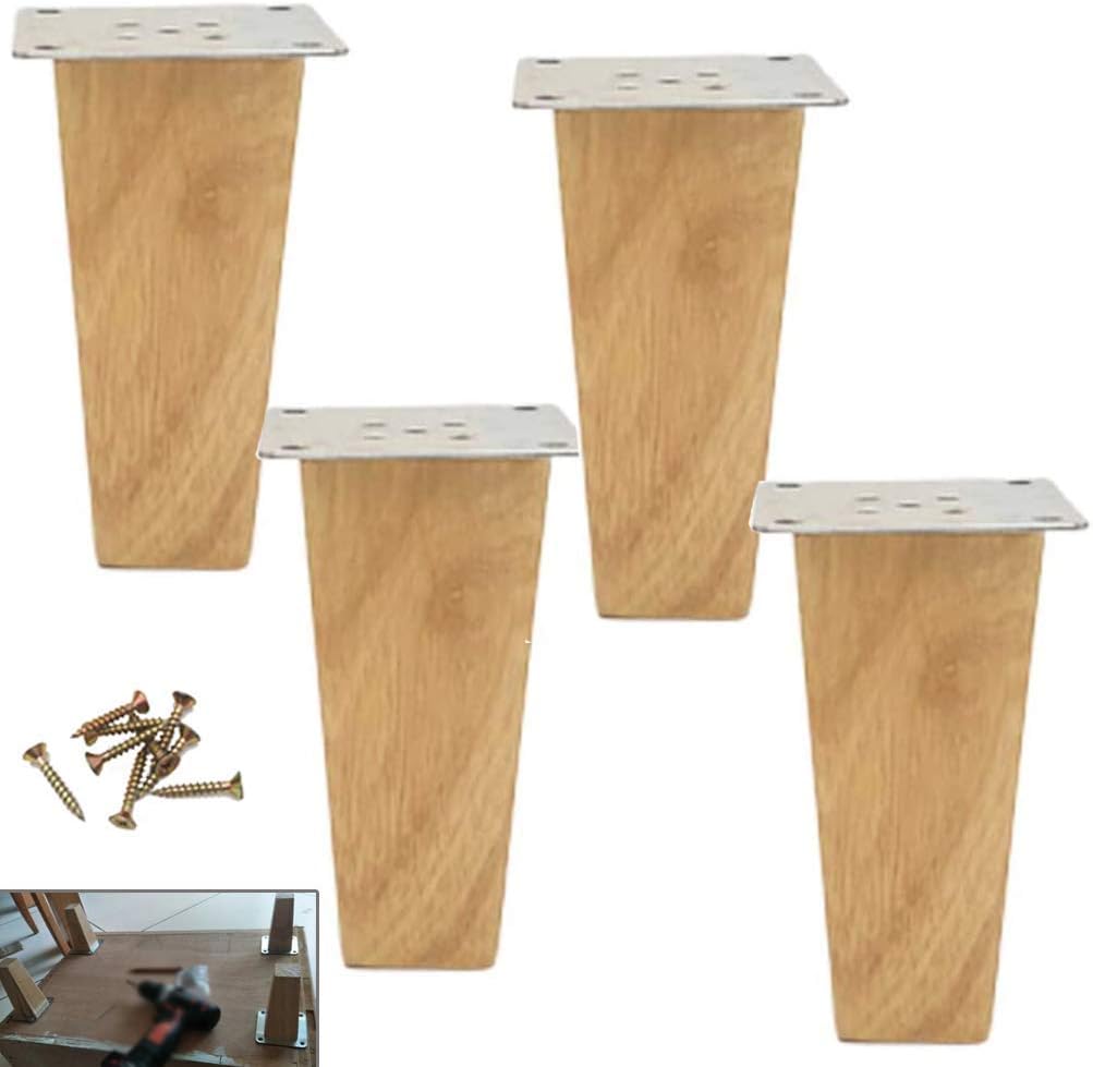 4Piece Wooden Furniture Legs, Reliable Wooden Sofa Legs, Square