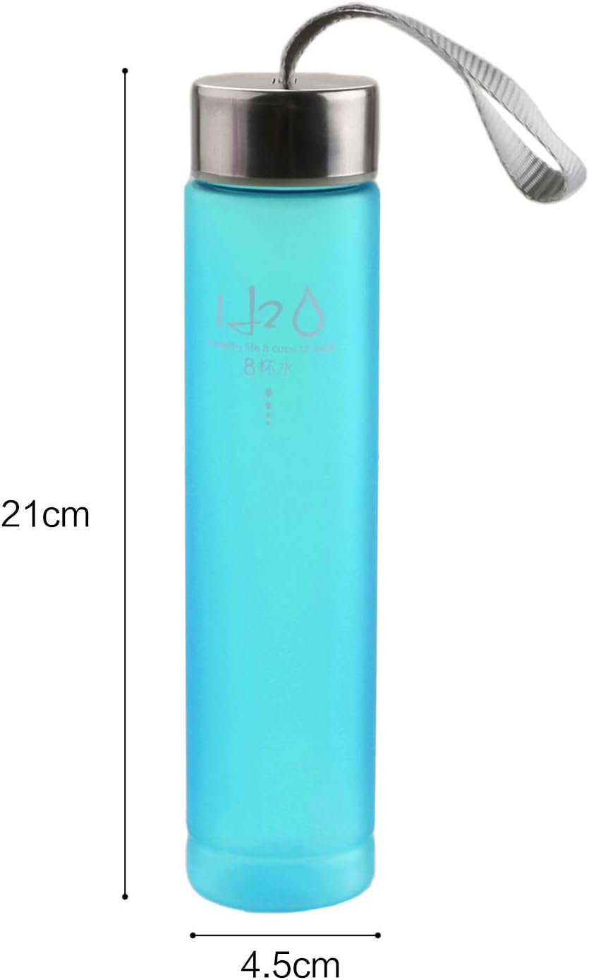 aoory Sports Water Bottle BPA Free Plastic Wide Mouth Slim Frosted Cup with Leak-proof Lid for Running Gym Yoga Outdoors 280ml,Blue - Image 3