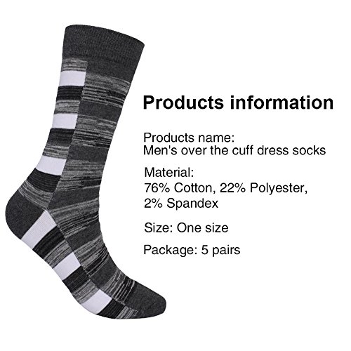 Morecoo Mens Cotton Dress Socks Ribbed Colorful Patterned Stripe Funky Socks for Men