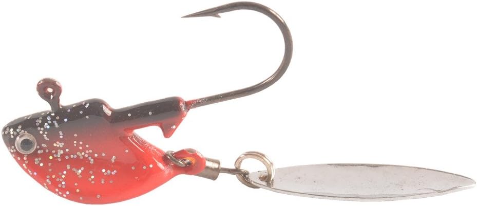 Hanxing Joint Silver Glitter Red 1/8oz Willow Bladed Spin Jig Heads Original Jig Head