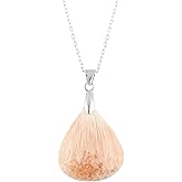 NJCRAFT Pear Cabochon Necklace for Women, 25–30 Ct Handmade Gemstone Pendant, 35×20mm Polished Stone, Adjustable 18 Inch Silver Plated Chain