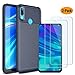 MYLB-US Huawei Y7 2019 case and Screen Protector, [3 in 1] Ultra-Thin high-Grade Soft TPU Silicone case Carbon Fiber Design case, Suitable for Huawei Y7 2019 Smartphone case(Blue)