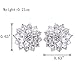 Bridal Clear Flower Stud Earrings Set in Cluster Cubic Zirconia, Hypoallergenic Jewelry Gift For Brides Bridemaid Women Girls Best Friends