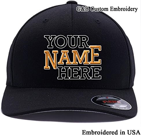 Custom Hat, 6477 and 6277 Flexfit Hats, Custom Name Embroidery. Place Your Own Text