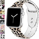 Laffav Compatible with Apple Watch Band 40mm 38mm 44mm 42mm for Women Men, Soft Silicone Sport Pattern Band Replacement Strap for iWatch Apple Watch Series 4 3 2 1
