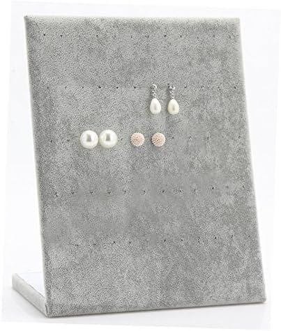 New Wayzon 30-Pair L-Shape Earrings Display Rack Organizer Jewelry Stand Holder Tray(Gray)