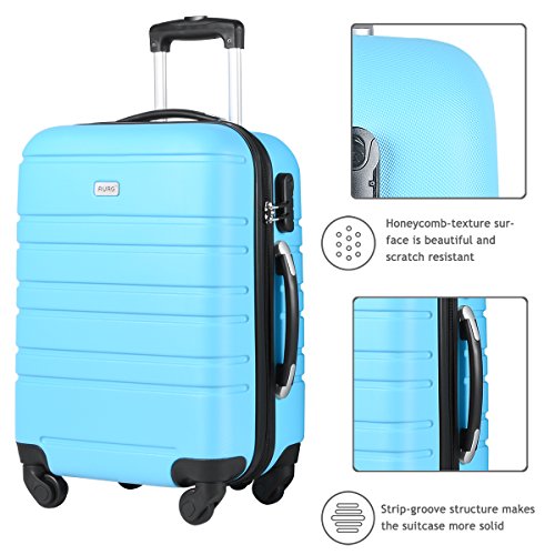 3 Pcs Luggage Set Hardside Travel Suitcase with Spinner Wheels Lightweight Durable ABS Hardshell TSA Lock 20 24 28 inch