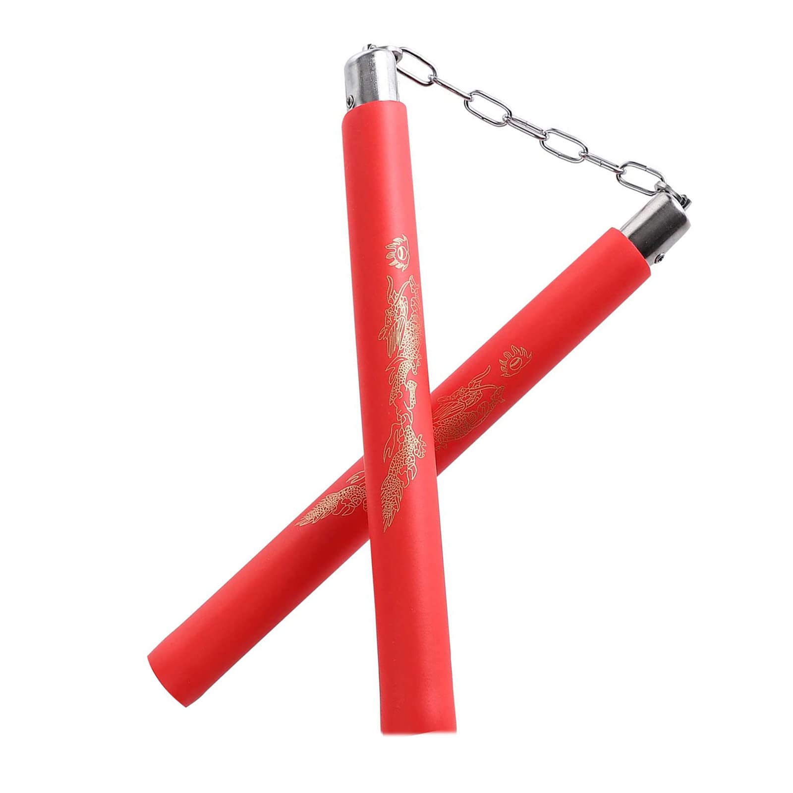 AUFIKR Portable Foam Nunchucks, Red Training Nunchakus Suitable for Kids & Beginners Practice and Training