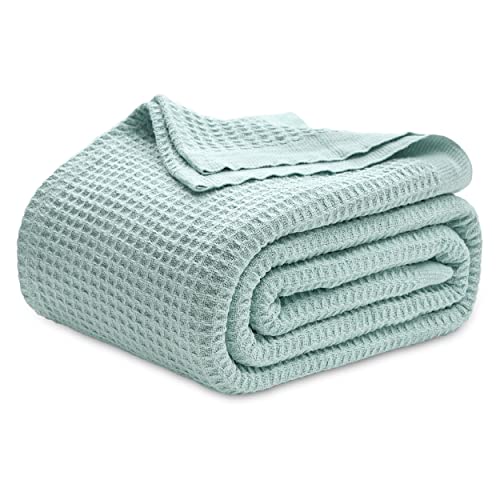 Bedsure 100 Cotton Blankets Queen Size for Bed 405GSM Waffle Weave