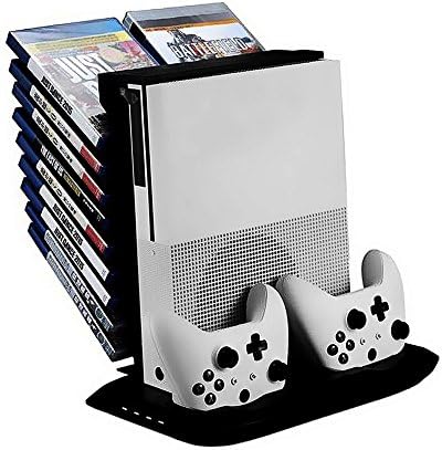 YiSeyruo Vertical Stand Cooling Fan for Xbox One S with Controller Charging Station &amp; Game Storge Tower