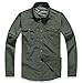 TACVASEN Men's Nylon Fast Drying Hiking Camping Convertible Long Sleeve Shirts Army Green XL