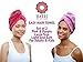 Bath Blossom Microfiber Hair Towel Wrap - Fast Drying Head Wraps Turban Shower Cap Style (2 Pack) for Women and Children