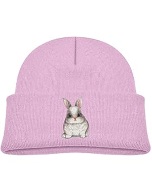 Kids Funny Cute Fat Rabbit Drawing Casual Flexible Winter Knit Hats/Ski Cap/Beanie/Skully Hat Cap