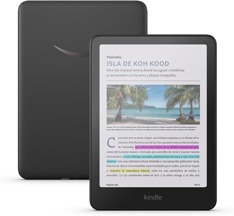 Novo Amazon Kindle Colorsoft: com 16GB de armazenamento, tela colorida e luz quente ajustável