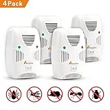 MangGou Pest Control,Ultrasonic Pest Repellent,Electronic Plug in Pest Reject,Pack of 4 - Repels Mice, Rats, Roaches, flies ,Mosquito, Spiders, Ants & Other Insects,Non-toxic Environment-friendly