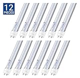 Hyperikon T8 T10 T12 LED Light Tube, 4FT, Dual-End Powered, Easy Ballast Removal Installation, 18W (48W equivalent), 2320 Lumens, 4000K (Daylight Glow), Clear Cover, DLC & UL - (12 Pack)
