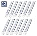 Hyperikon T8 T10 T12 LED Light Tube 4FT, 18W (40W-50W Equiv.), Dual-End Powered, Ballast Bypass, F48T8 Fluorescent Replacement, 2320 Lumens, 4000K, Clear, Garage, Warehouse, Shop Light - 12 Pack