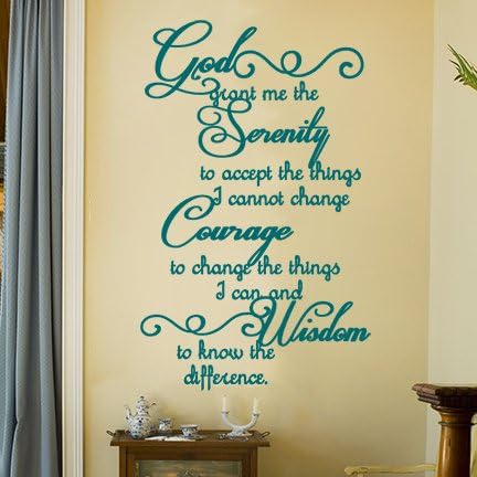 Serenity Prayer Fancy Bible Scripture Quote Vinyl Wall Decal [Turquoise] Bibl...