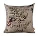 LINKWELL Retro Vintage Paris Country Bee Pillow Cover 18x18 inch Leaf Linen Cushion Cover for Sofa Couch Home Decoration Postmark CC195