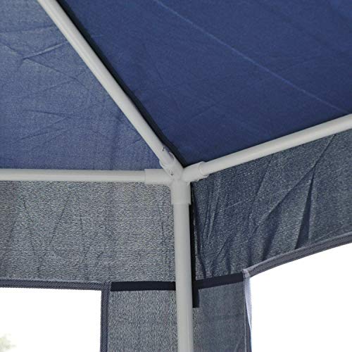 FDInspiration Blue Steel Sun Shade Outdoor Gazebo Canopy Garden Party Tent Awning Patio Shelter w/Netting with Ebook - Thumbnail 4