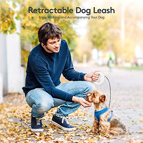 Saike Heavy Duty Retractable Dog Leashes with Flashlight, 360° Tangle Free Dog Walking Leash with Anti-Slip Handle, One-Hand Brake Pet Leash for Puppy Small Medium Large Dogs