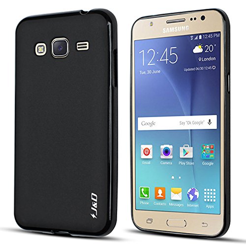 Galaxy J3 2016 Case, J&D [Drop Protection] Samsung Galaxy J3 Case [Slim Cushion] Shock Resistant Protective Premium Jelly Case Slim Case for Samsung Galaxy J3/Galaxy J3 2016/Galaxy J3 V (Black)