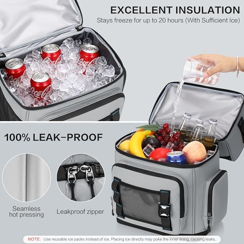 YOUNGOA Mochila Nevera Isotermica Grande, Doble Capa Impermeable Mochila Termica, Bolsa Picnic A Prueba de Fugas