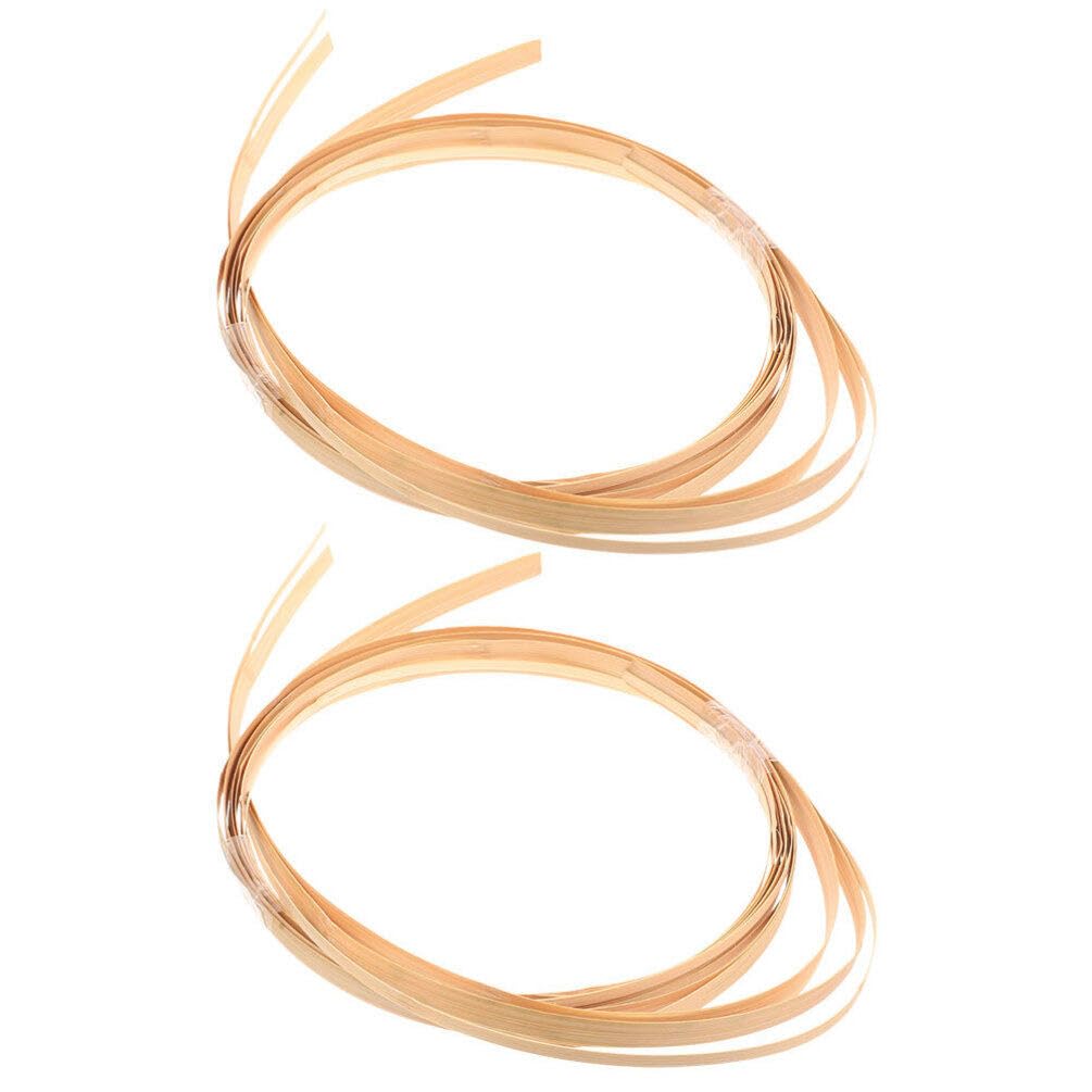 HOMSFOU 2 Bamboo Material Bamboo Rattan DIY Weaving Material DIY Basket Rattan Wooden Craft Sticks Weaving Strip Decor Wedding Decor Basket Repair